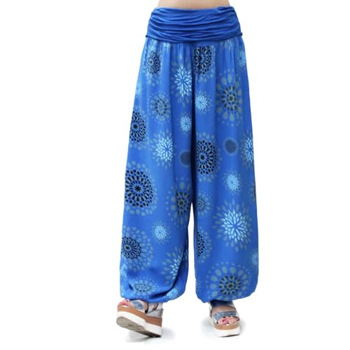 Glamexx24 Damen XXL Leichte Pumphose Haremshose Freizeithose Sommerhose Hose mit vielen Muster, Königsblau, M/L von Glamexx24