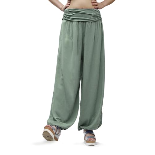 Glamexx24 Damen XXL Leichte Pumphose Haremshose Freizeithose Sommerhose Hose mit vielen Muster 13090, Grün, M/L von Glamexx24