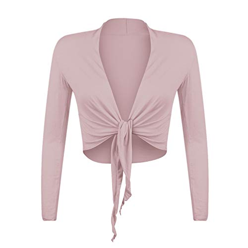 Glamexx24 Damen elegante Bolero Jäckchen Langarm Achselzucken Strickjacke BL0001, Dunkel Rosa, Gr.- S/M von Glamexx24