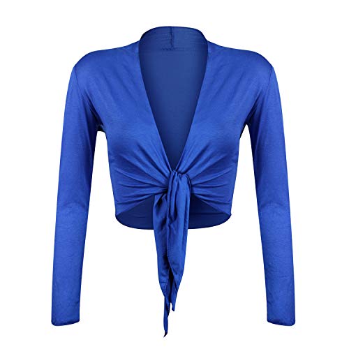 Glamexx24 Damen elegante Bolero Jäckchen Langarm Achselzucken Strickjacke BL0001, Blau, Gr.- S/M von Glamexx24