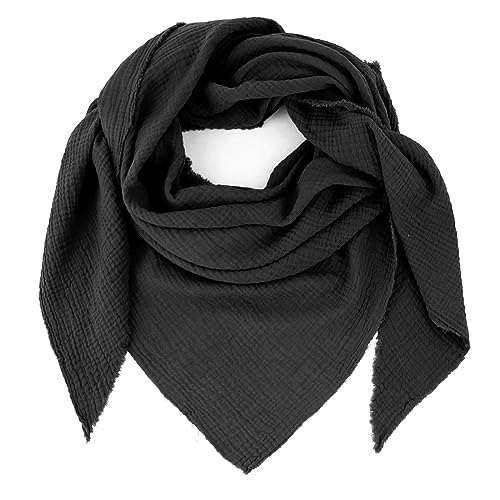 Glamexx24 Damenschal Musselin Dreieck Schal, XXL Schal verschiedenen Farben Halstuch Winterschal aus Baumwolle Hergestellt in Italien von Glamexx24
