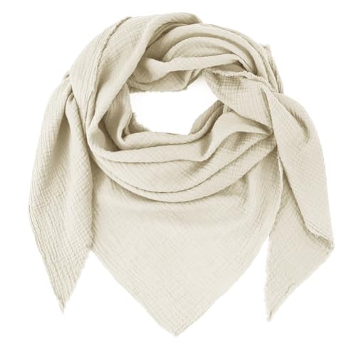 Glamexx24 Damenschal Musselin Dreieck Schal, XXL Schal verschiedenen Farben Halstuch Winterschal aus Baumwolle Hergestellt in Italien von Glamexx24