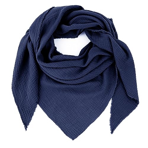 Glamexx24 Damenschal Musselin Dreieck Schal, XXL Schal verschiedenen Farben Halstuch Winterschal aus Baumwolle Hergestellt in Italien von Glamexx24