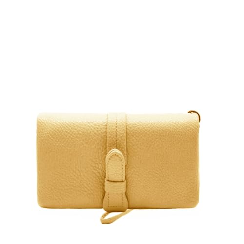 Glamexx24 Geldbörse Damen Klein Portemonnaie Elegante und Süße Frauen Geldbeutel mit Mehreren Fächern und Lanyard, Dunkelgelb von Glamexx24