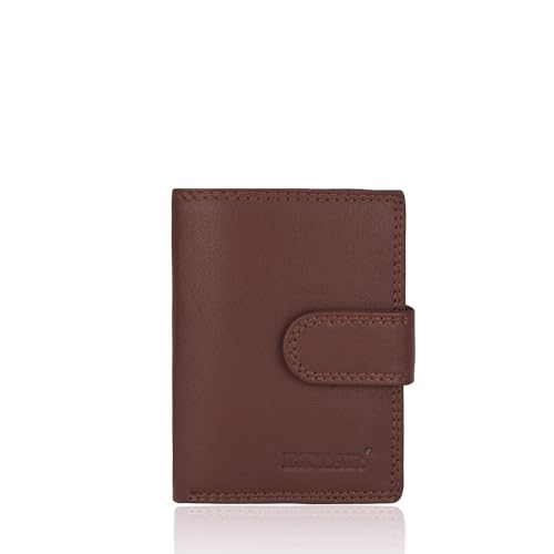 Glamexx24 Geldbörse Portemonnaie Brieftasche Geldbeutel RFID Protection Wallet aus echtem Leder Reißverschluß und Druckknopf von Glamexx24