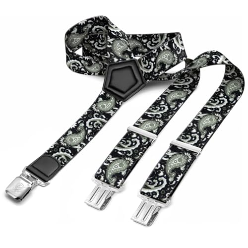 Glamexx24 Hosenträger für Herren mit Muster Robusten Clips 4 cm Breit Y-Form Verstellbar Elastisch Hosenträger für Männer und Frauen von Glamexx24