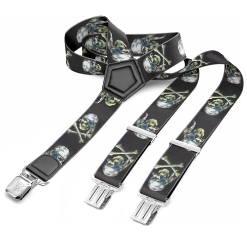 Glamexx24 Hosenträger für Herren mit Muster Robusten Clips 4 cm Breit Y-Form Verstellbar Elastisch Hosenträger für Männer und Frauen von Glamexx24