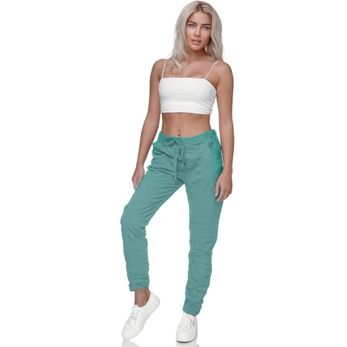 Glamexx24 Jogginghose Damen Casual Sommer Hose Einfarbig Leicht Freizeithose Made in Italy von Glamexx24