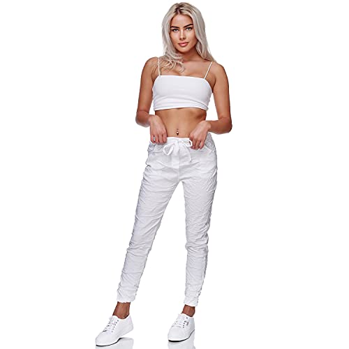Glamexx24 Jogginghose Damen Casual Sommer Hose Einfarbig Leicht Freizeithose Made in Italy von Glamexx24