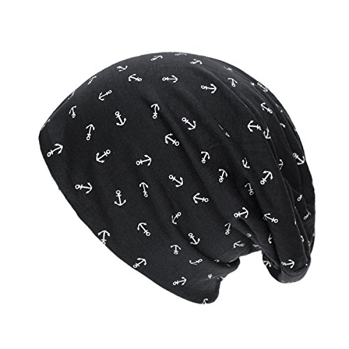 Glamexx24 Long Klassische Beanie Mütze für den Frühling: Herren und Damen Mütze Damen Winter Wollmütze Herren, Unisex Long Klassische Beanie Mütze für den Frühling, Herbst und Winter Mit Anker Muster von Glamexx24