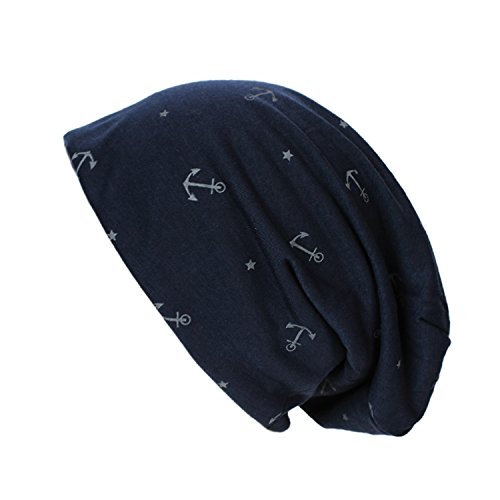 Glamexx24 Long Klassische Beanie Mütze für den Frühling: Herren und Damen Mütze Damen Winter Wollmütze Herren, Unisex Long Klassische Beanie Mütze für den Frühling, Herbst und Winter Mit Anker Muster von Glamexx24