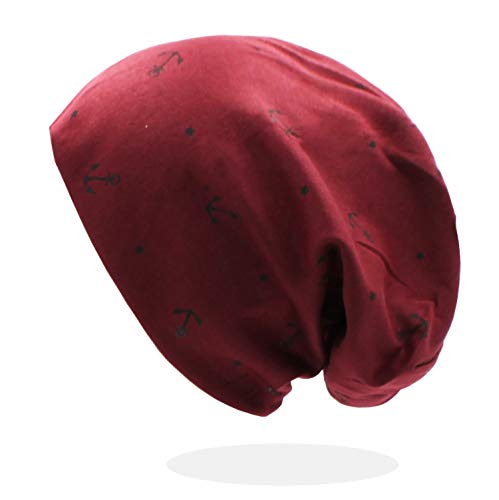 Glamexx24 Long Klassische Beanie Mütze für den Frühling: Herren und Damen Mütze Damen Winter Wollmütze Herren, Unisex Long Klassische Beanie Mütze für den Frühling, Herbst und Winter Mit Anker Muster von Glamexx24