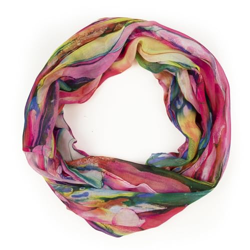 Glamexx24 Loop Schlauchschal für Damen, Farbverlauf Sommer Loop Rundschal Leichter Verlauf Regenbogen Sommerlicher Schal von Glamexx24