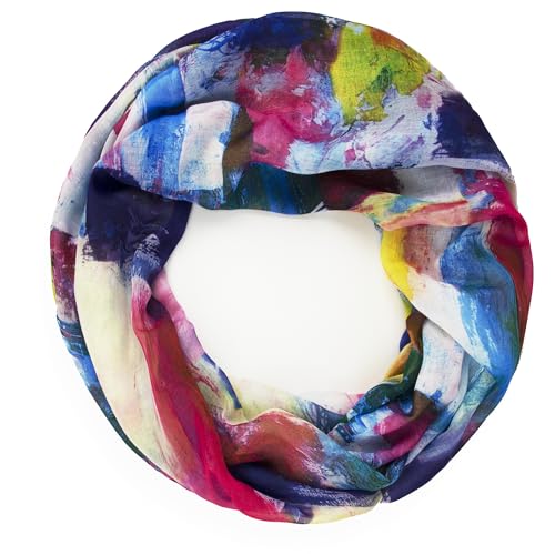 Glamexx24 Loop Schlauchschal für Damen, Farbverlauf Sommer Loop Rundschal Leichter Verlauf Regenbogen Sommerlicher Schal von Glamexx24