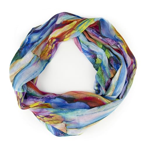 Glamexx24 Loop Schlauchschal für Damen, Farbverlauf Sommer Loop Rundschal Leichter Verlauf Regenbogen Sommerlicher Schal von Glamexx24
