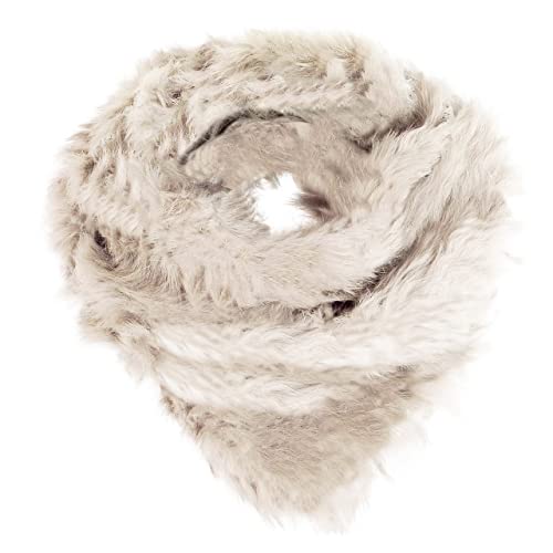 Glamexx24 Pelze Loop Schal Damen- Hochwertiger Strickschal aus Kaninchenfell für den Winter, Luxuriöser Hase Hasenfell Schlauchschal Stylish und warm von Glamexx24