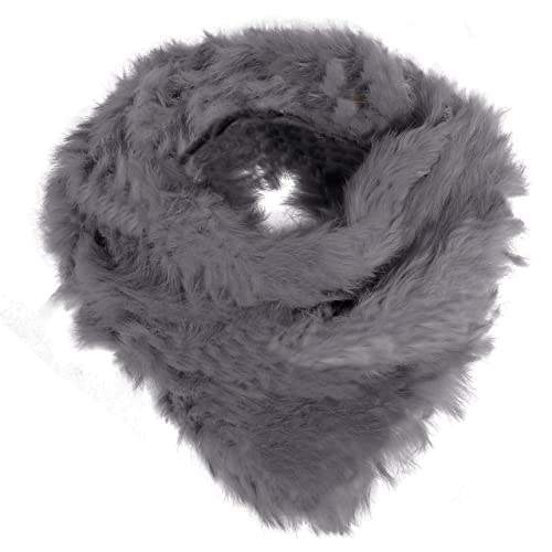 Glamexx24 Pelze Loop Schal Damen- Hochwertiger Strickschal aus Kaninchenfell für den Winter, Luxuriöser Hase Hasenfell Schlauchschal Stylish und warm von Glamexx24