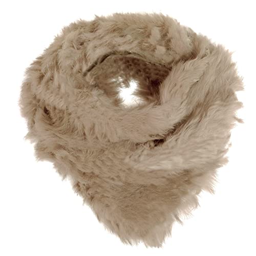Glamexx24 Pelze Loop Schal Damen- Hochwertiger Strickschal aus Kaninchenfell für den Winter, Luxuriöser Hase Hasenfell Schlauchschal Stylish und warm von Glamexx24