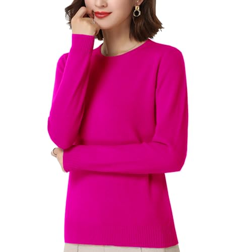 Glamexx24 Pullover Damen Langarm Rundhals Strickpullover Female Pulli Warm Casual Einfarbig Gestrickte Sweatshirt Basic Tops von Glamexx24