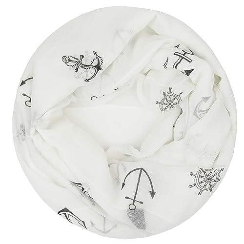 Glamexx24 Schal Damen Loop Schal Schlauchschal bunt mit Rundschal Tuch Viskose Anker Print von Glamexx24