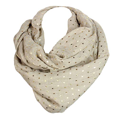Glamexx24 Schal mit Stern Schlauchschal Damen Langschal Loop Schal Tuch Halstuch, Geeignet für die Kombination von Frühling, Sommer, Herbst und Winter von Glamexx24