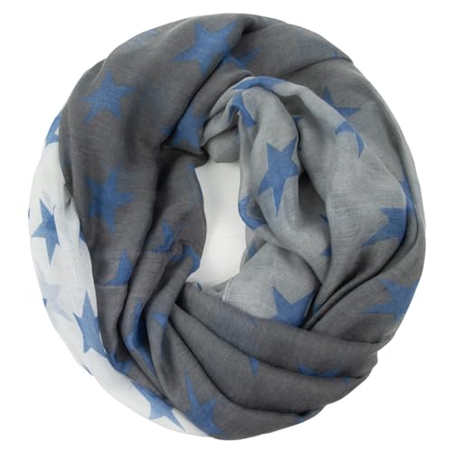 Glamexx24 Schal mit Stern Schlauchschal Damen Langschal Loop Schal Tuch Halstuch, Geeignet für die Kombination von Frühling, Sommer, Herbst und Winter von Glamexx24