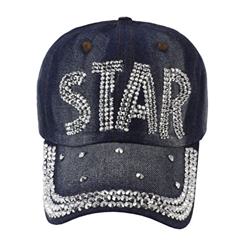 Glamexx24 Topstyle Jeans Cap im Vintage Style mit Stern und Strasssteinen Baseball von Glamexx24