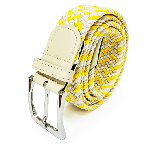 Glamexx24 Elastischer Gürtel Stoffgürtel Stretchgürtel: Unisex Geflochtener Dehnbarer Gürtel für Damen und Herren, Breite 3.5cm Länge 90cm bis 120cm von Glamexx24