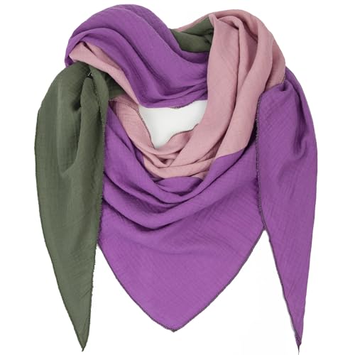 Glamexx24 XXL Damenschal Damenhalstuch viele Farben Unisex Dreiecksform Extra groß Sommerschal Herbstschal dünner Schal weich viele Farbkombinationen Leichter Schal von Glamexx24
