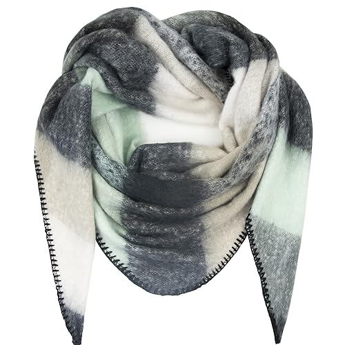 Glamexx24 XXL Schal Damen Schal Halstuch Unisex Schal Poncho Dreieckige Form Trendfarben Winterschal Kariert Schal Viele Variationen von Glamexx24