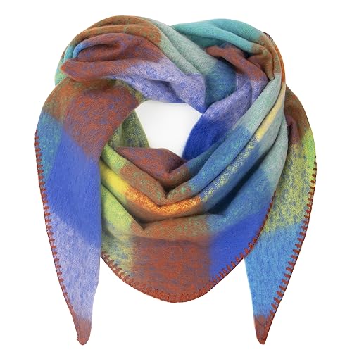 Glamexx24 XXL Schal Damen Halstuch Unisex Poncho Dreieckige Form Trendfarben Winterschal Kariert Viele Variationen von Glamexx24