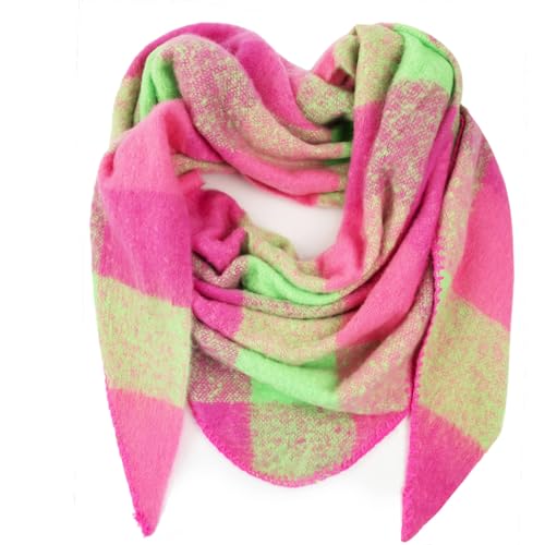 Glamexx24 XXL Schal Damen Winterschal Unisex Schal Halstuch Schal Poncho Dreieckige Form Trendfarben Kariert Schal Viele Variationen von Glamexx24