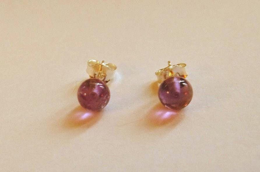 Amethyst Ohrstecker 6 Mm Aa Edelsteine, Sterling Silber von Glamgemtastic