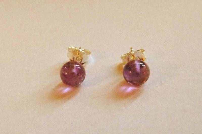 Amethyst Ohrstecker 6 Mm Aa Edelsteine, Sterling Silber von Glamgemtastic