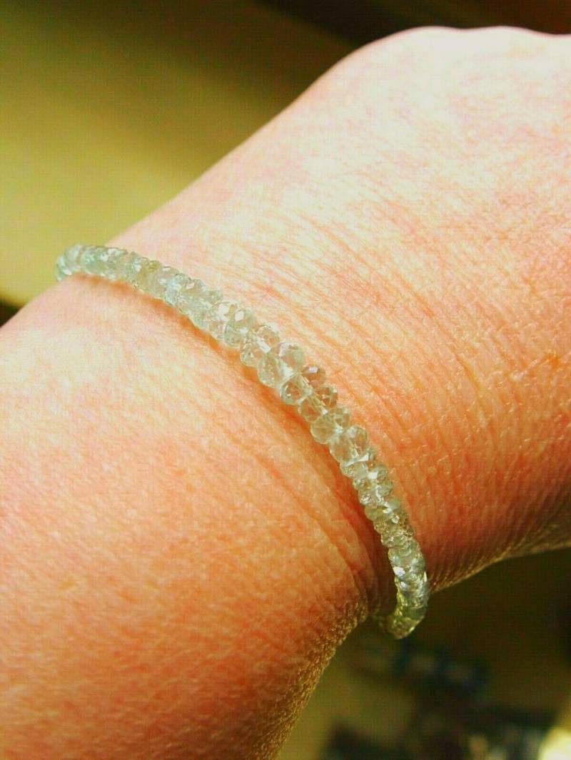 Aquamarin Santa Maria Armband Sterling Silber Slider, März Geburtsstein von Glamgemtastic