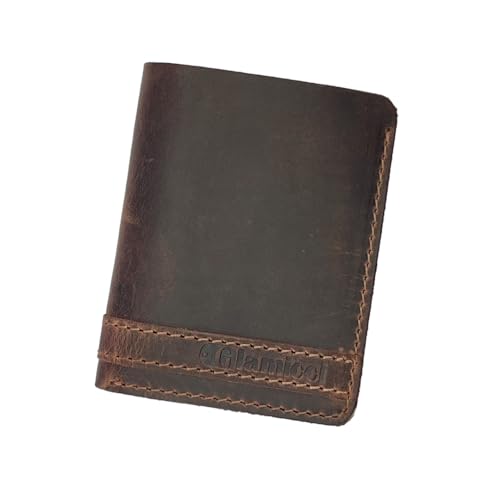 Glamicci Minimalistische Hunter Slim Wallet für Damen & Herren | Kartenhalter für Männer | Kartenhalter Geldbörse für Damen | Geldbörsen für Herren Slim (RCH4/5/6), Crazy Horse Brandy, Slim & Small, von Glamicci