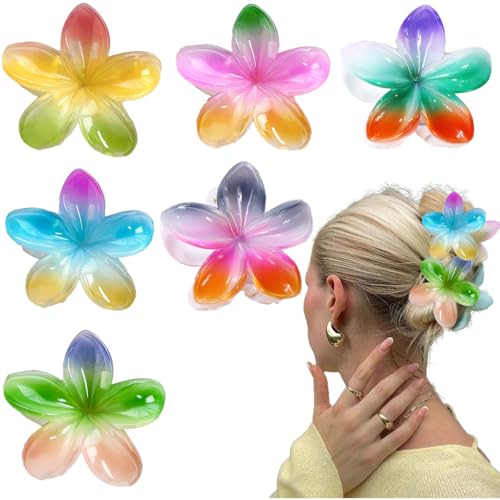 Glamifyr 6 Stk Haarklammer Blume,Haarspange Blume Haarklammer Blumen Haarklammer Groß,Flower Hair Clip Haarklammern Blumen Haarspange,Hibiskus Haarklammer Blumen Haarklammern Frauen dick/dünn Haar von Glamifyr