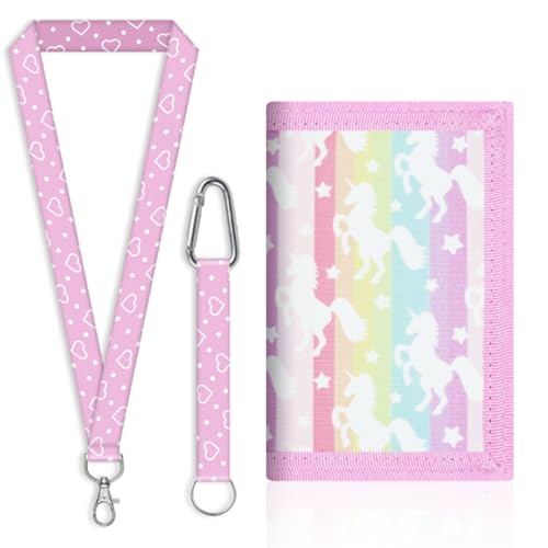 Glamifyr Brustbeutel Mädchen,Kinder Portemonnaie Mädchen Kinder Geldbeutel Mädchen,Kinderportmonee Mädchen Umhängegeldbeutel Kinder,Portmonee kinder Mädchen Einhorn Brustbeutel Kinder Mit Sichtfenster von Glamifyr
