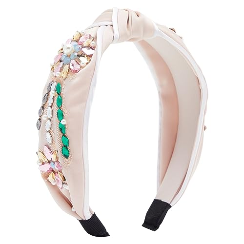 Haarreif mit bunten Strasssteinen und Knoten-Optik, Hellrosa, 14 x 6 x 18 cm Haarreif mit bunten Strasssteinen und Knoten-Optik, Hellrosa, 14 x 6 x 18 cm von Glamlily