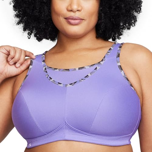 Große Größen Plusgröße Bustier Sport-BH mit bestem Halt ohne Bügel Nr. 1066, Lila, 105E von Glamorise