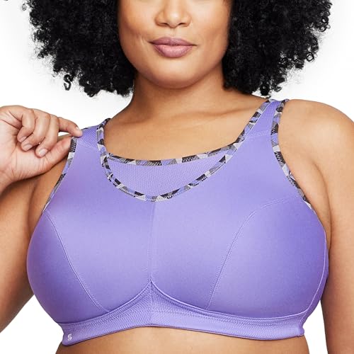 Große Größen Plusgröße Bustier Sport-BH mit bestem Halt ohne Bügel Nr. 1066, Lila, 110G von Glamorise