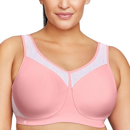 Große Größen Plusgröße Bügel-Sport-BH für hohe Belastung Nr. 9066, Sanftes Pink, 100E von Glamorise