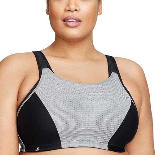 Glamorise Damen 1166 Sports Bra, Schwarz/Grau, 80H EU von Glamorise