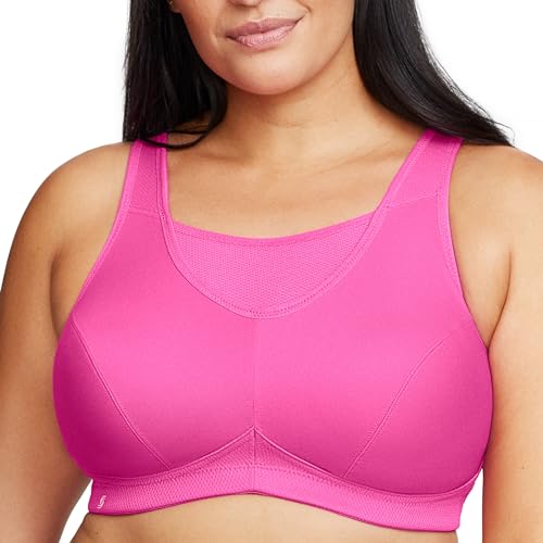 Große Größen Plusgröße Bustier Sport-BH mit bestem Halt ohne Bügel Nr. 1066, Rosa-Violett, 100C von Glamorise