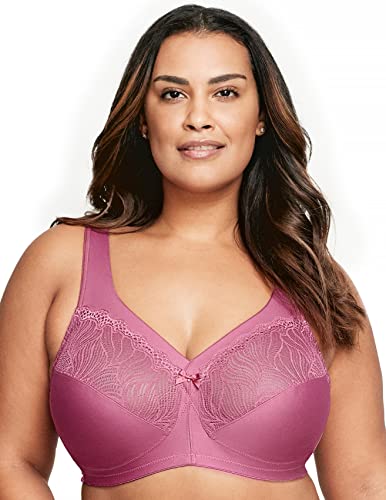 Glamorise Damen MagicLift Natürlicher Stütz-BH Ohne Bügel #1010 Full Coverage Bra, Rot-violett, 100E EU von Glamorise