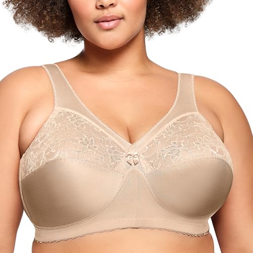 Glamorise Damen Original MagicLift-stütz-BH Ohne Bügel #1000 Full Coverage Bra, Haut, 100D von Glamorise