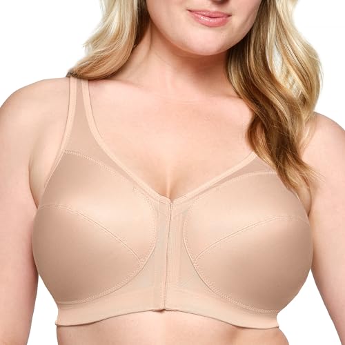 Glamorise Damen Rückenstützender MagicLift-Vorderverschluss-BH, Haut,85F von Glamorise