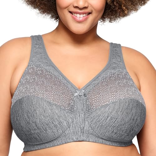 Glamorise Damen 1064 Full Coverage Bra, Grau Meliert, 85D EU von Glamorise