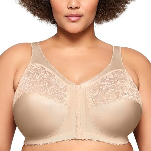 Glamorise Damen Vollfigur-BH, MagicLift, vorne geschlossen, Haut,100D von Glamorise