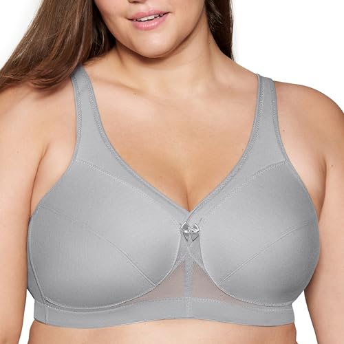 Glamorise Damen Stützender MagicLift-aktiv-BH Ohne Bügel #1005 Full Coverage Bra, Grau, 100F EU von Glamorise